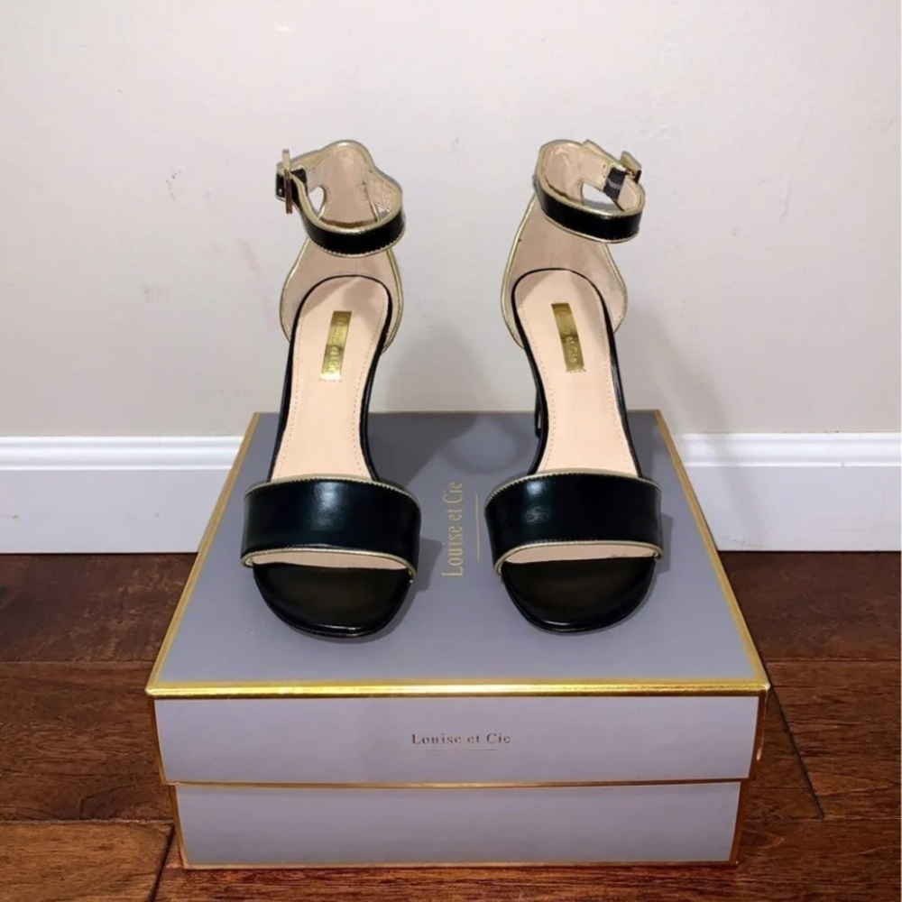 Louise et Cie Black & Gold Heels